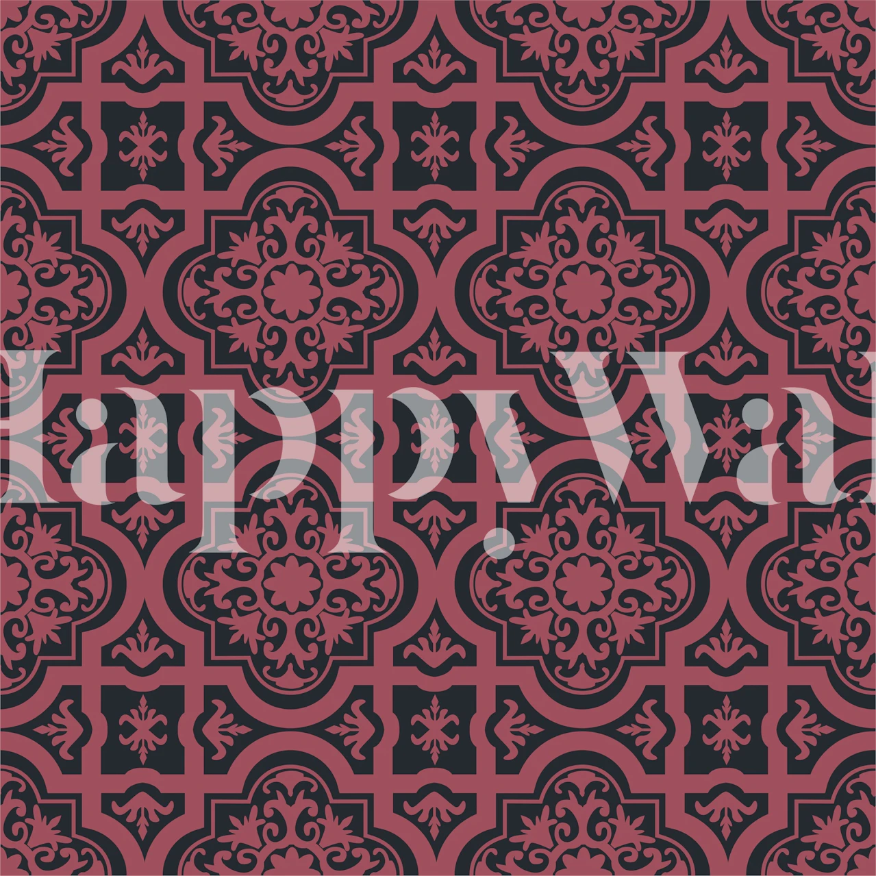 Talavera Marsala Black Orient Tapete in einem Zimmer