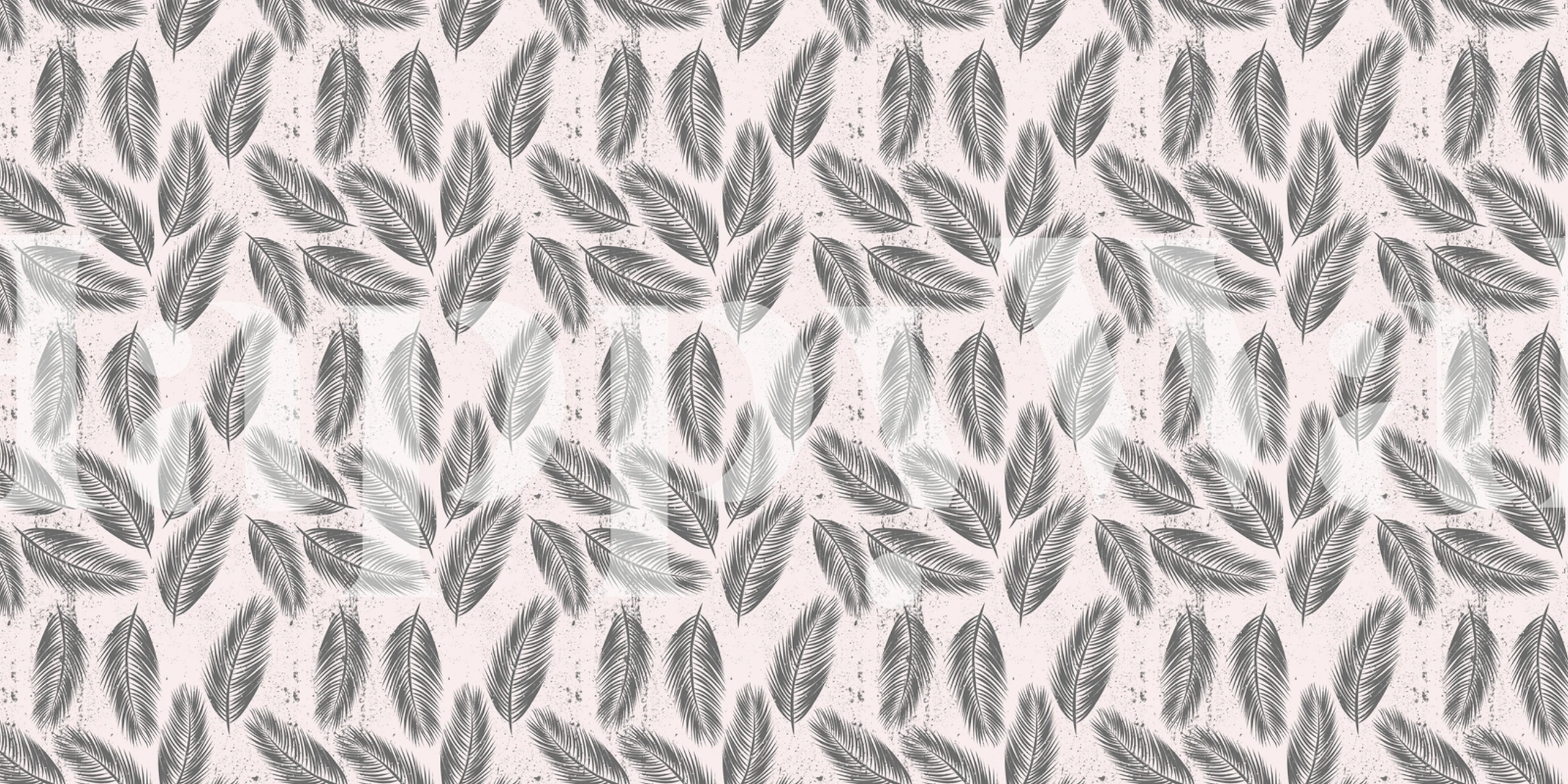 Black palm leaves on light pink background wallpaper