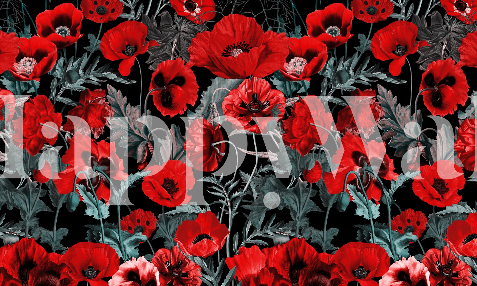 Poppy Garden Wallpaper | Floral Wallpaper | Happywall