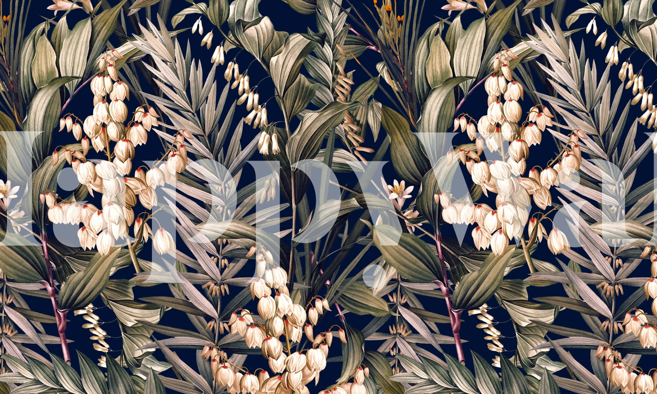 Papel tapiz Midnight Garden X mostrado en una habitación