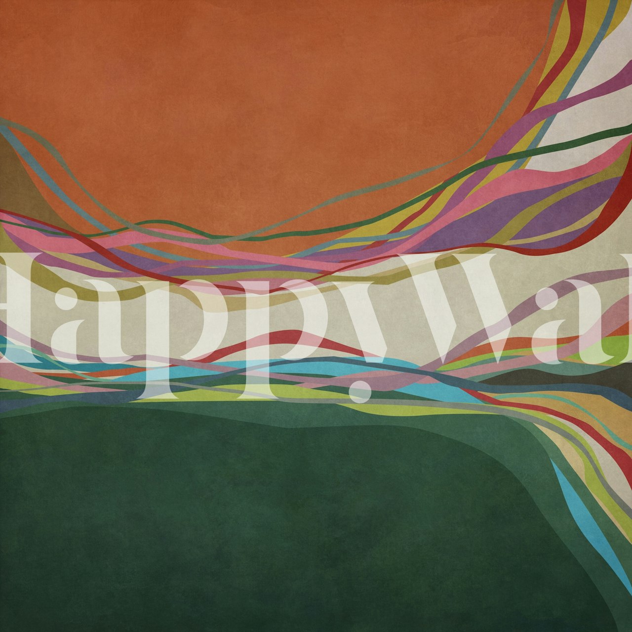 Papel tapiz de diseño de cinta colorida en una habitación amueblada