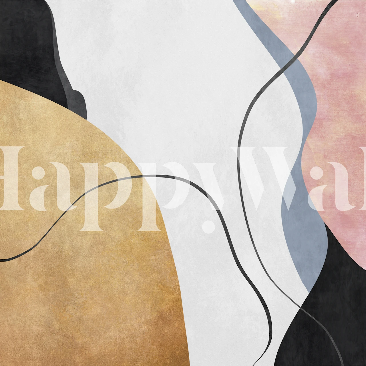 Carta da parati Organic Shapes 9 mostrata in una stanza