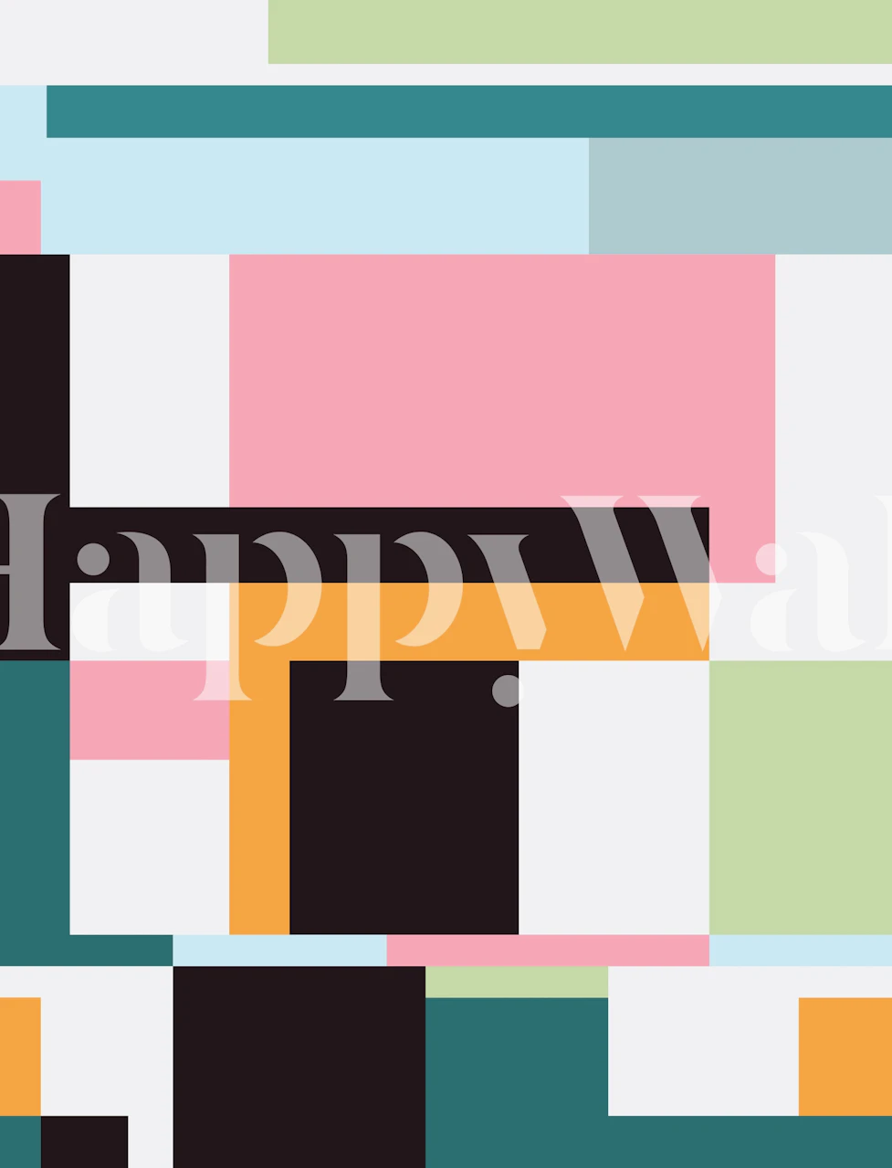 Geometric wallpaper in a modern interior