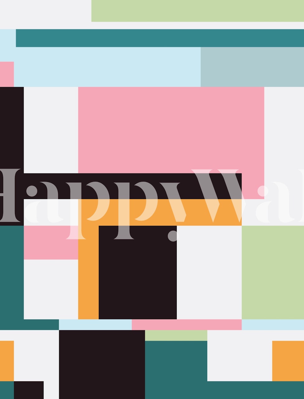 Geometric wallpaper in a modern interior