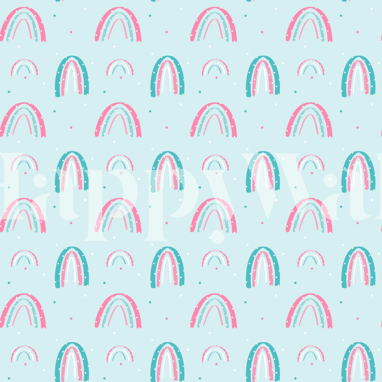 Uzorak ružičastih i plavih duga na mekoj pozadini za zidni mural.