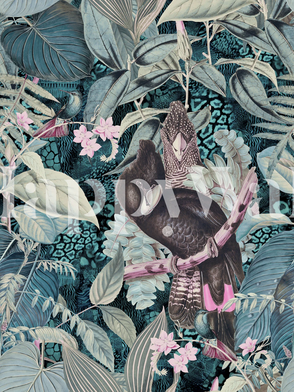 Black Jungle Cockatoo tapet i et rum