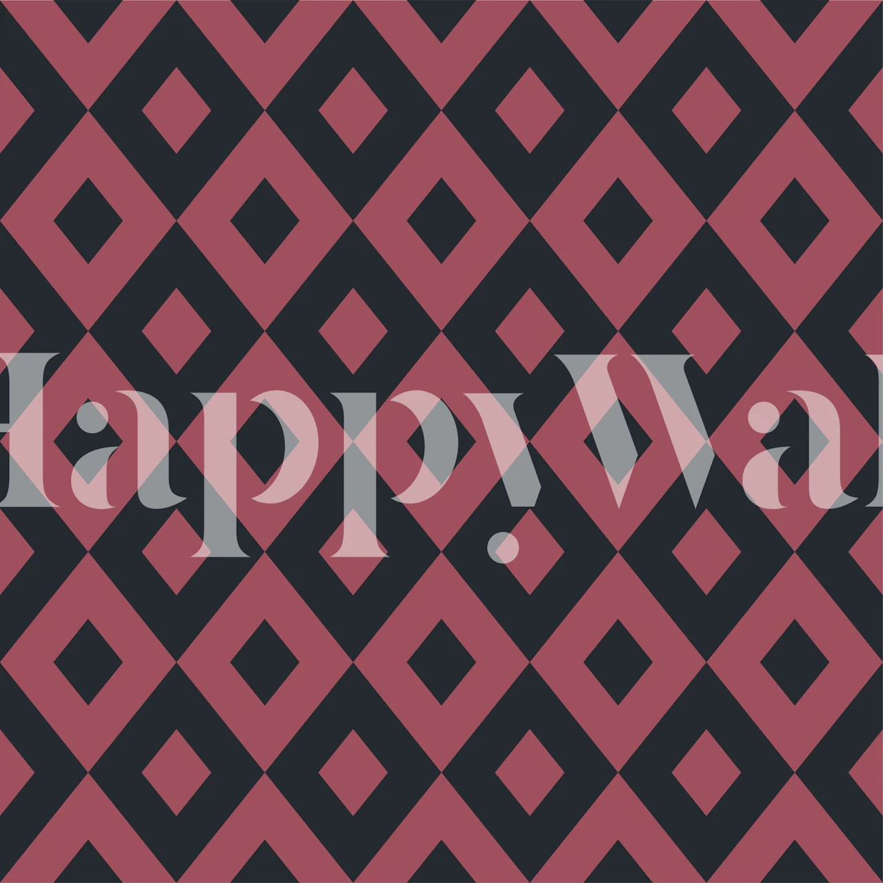 Tapeta Black Marsala Red Geometric u sobi