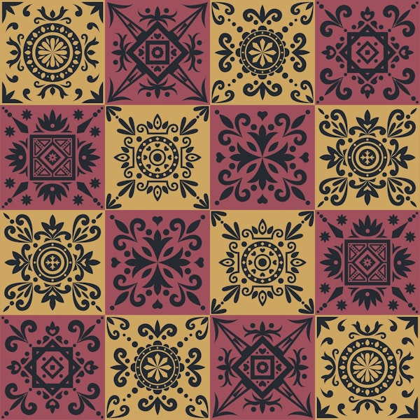 Talavera Mustard Marsala Black