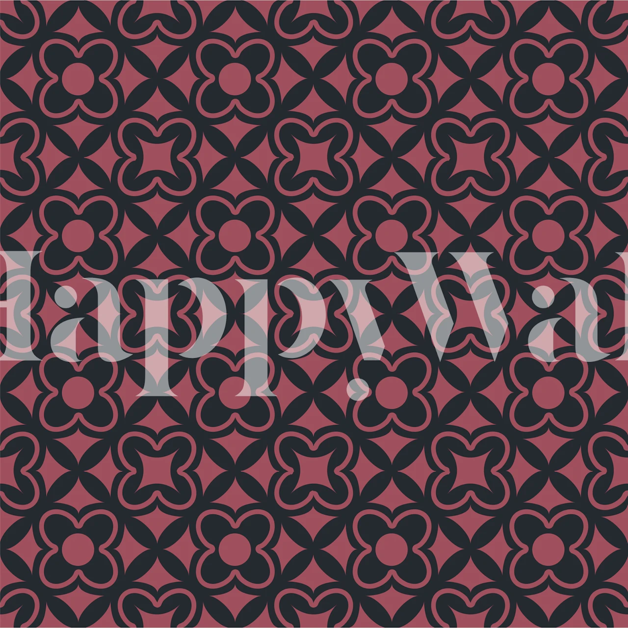 Floral pattern in black and red on a decorative background wallpaper
