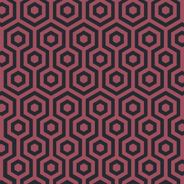 Nordic Dark Red Black Hexagons