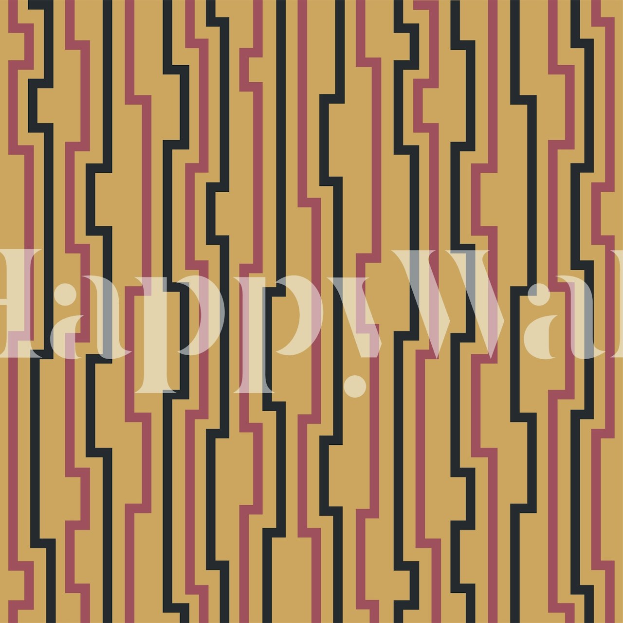 Ταπετσαρία Mustard stripes σε ένα δωμάτιο