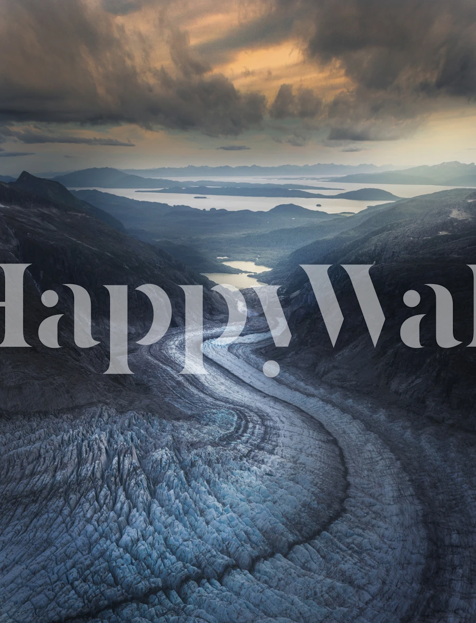 Glacier landscape with icy blues and textures wallpaper