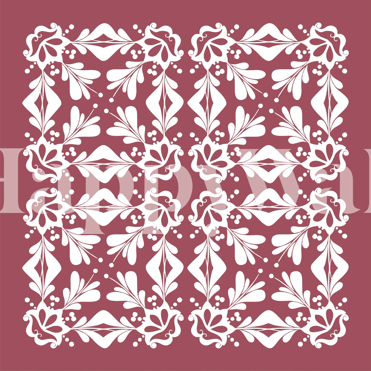 White Oriental ornament tapetti huoneessa