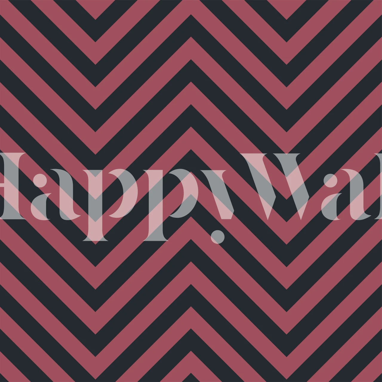 Papel de parede Black Marsala Chevron em um quarto