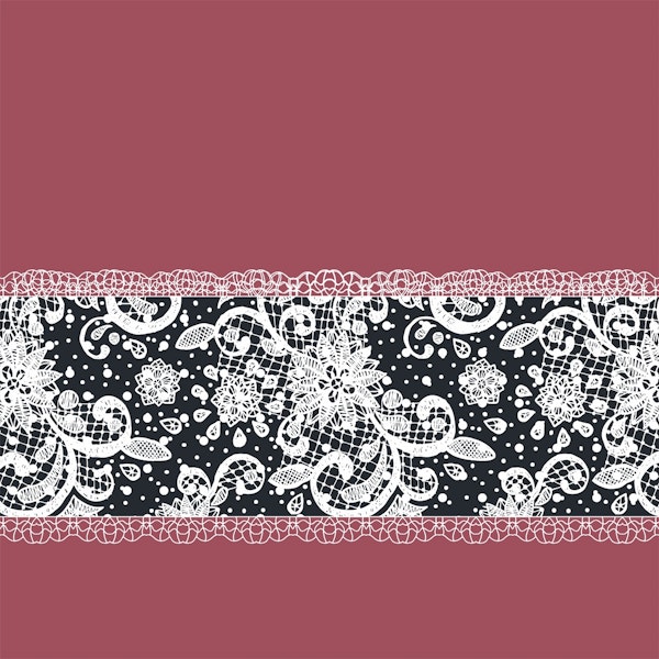 White Lace Marsala Black