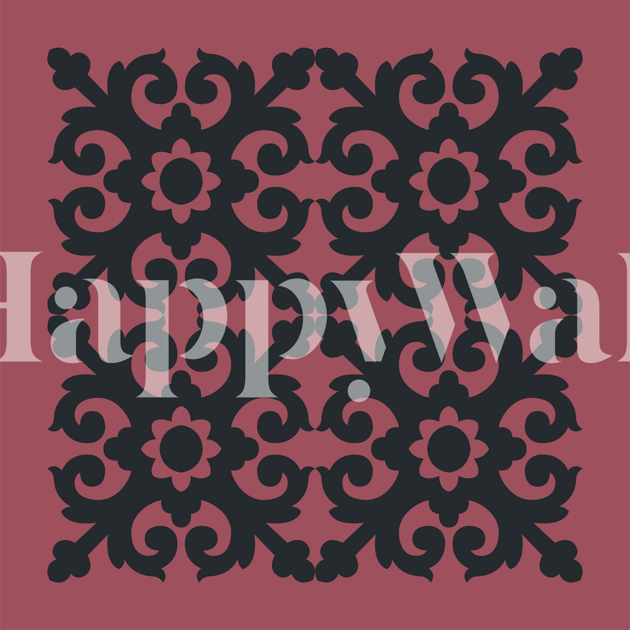 Marsala red black ornament tapetvisning