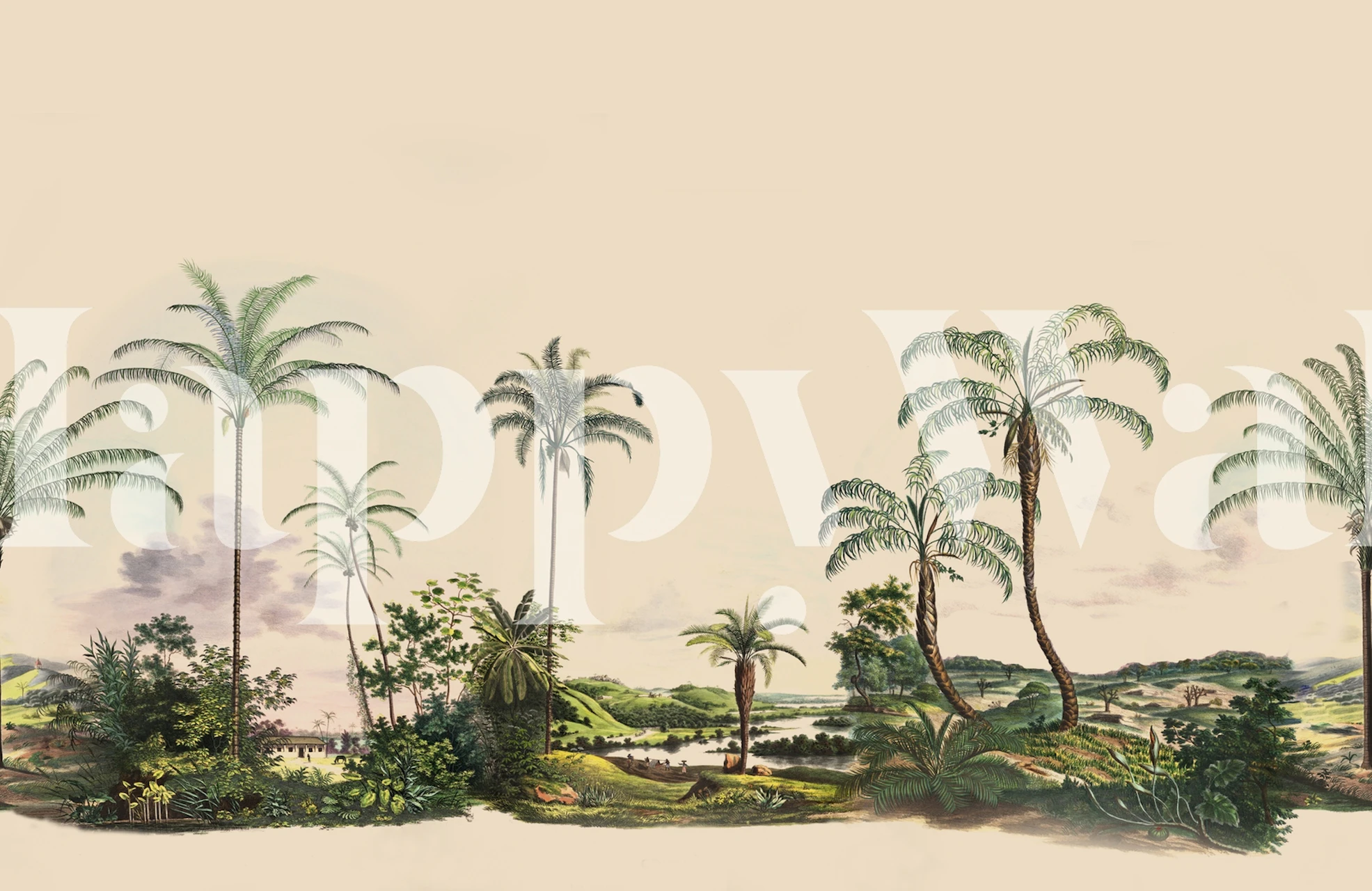 Afrikanische Landschaftsdecke mit Palmen