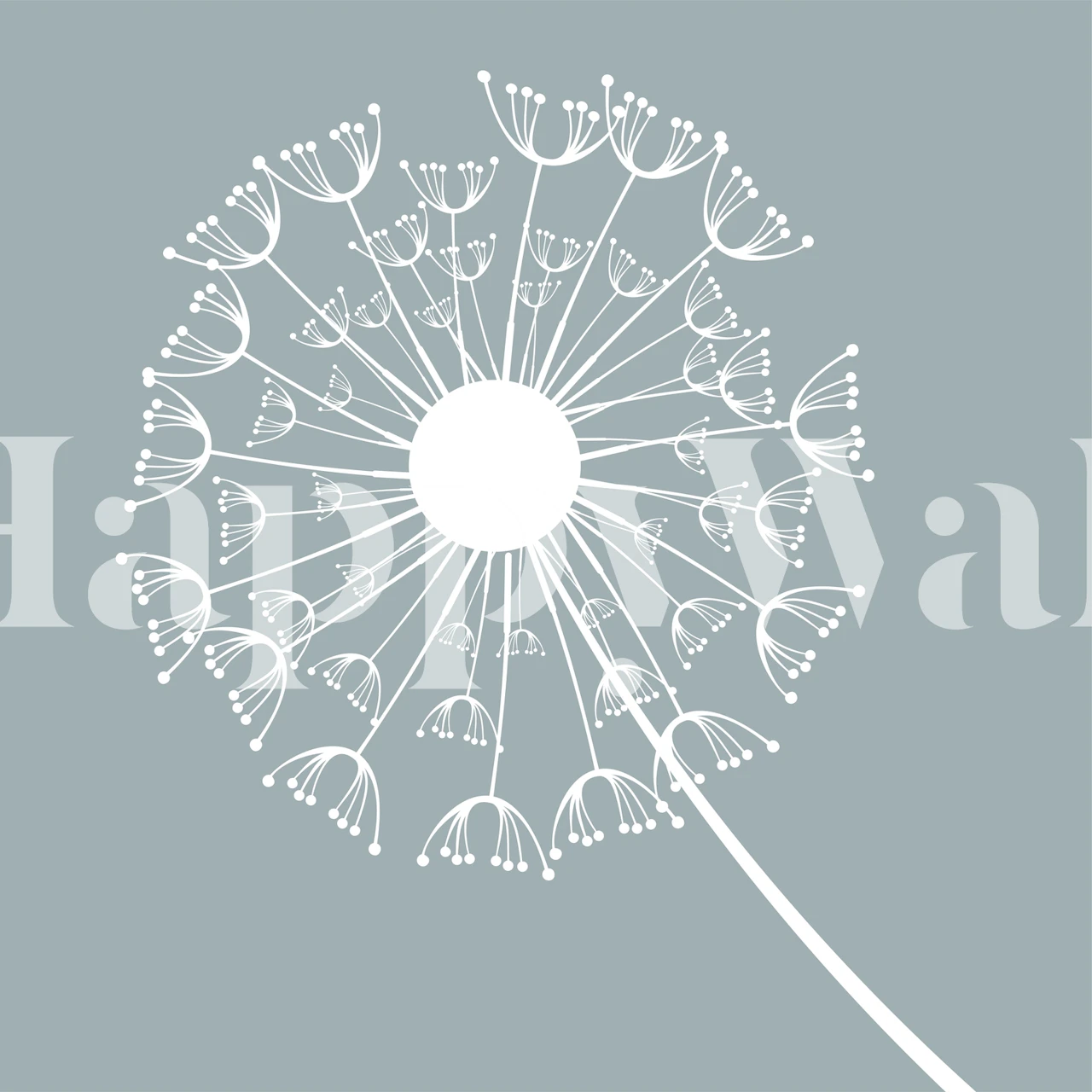 Mint white dandelion floral pattern wallpaper