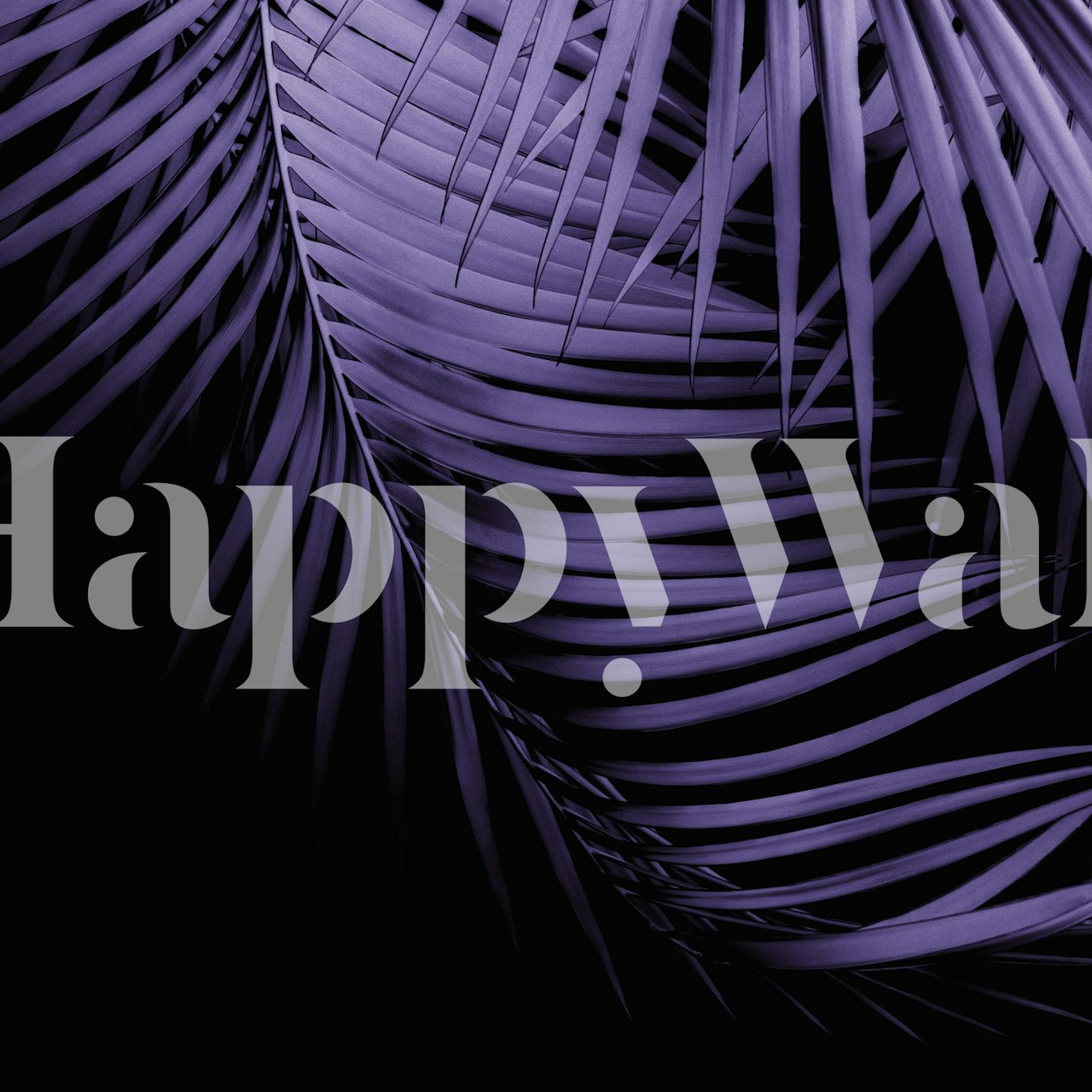 Carta da parati palm leaves Ultra Violet 1 in una stanza