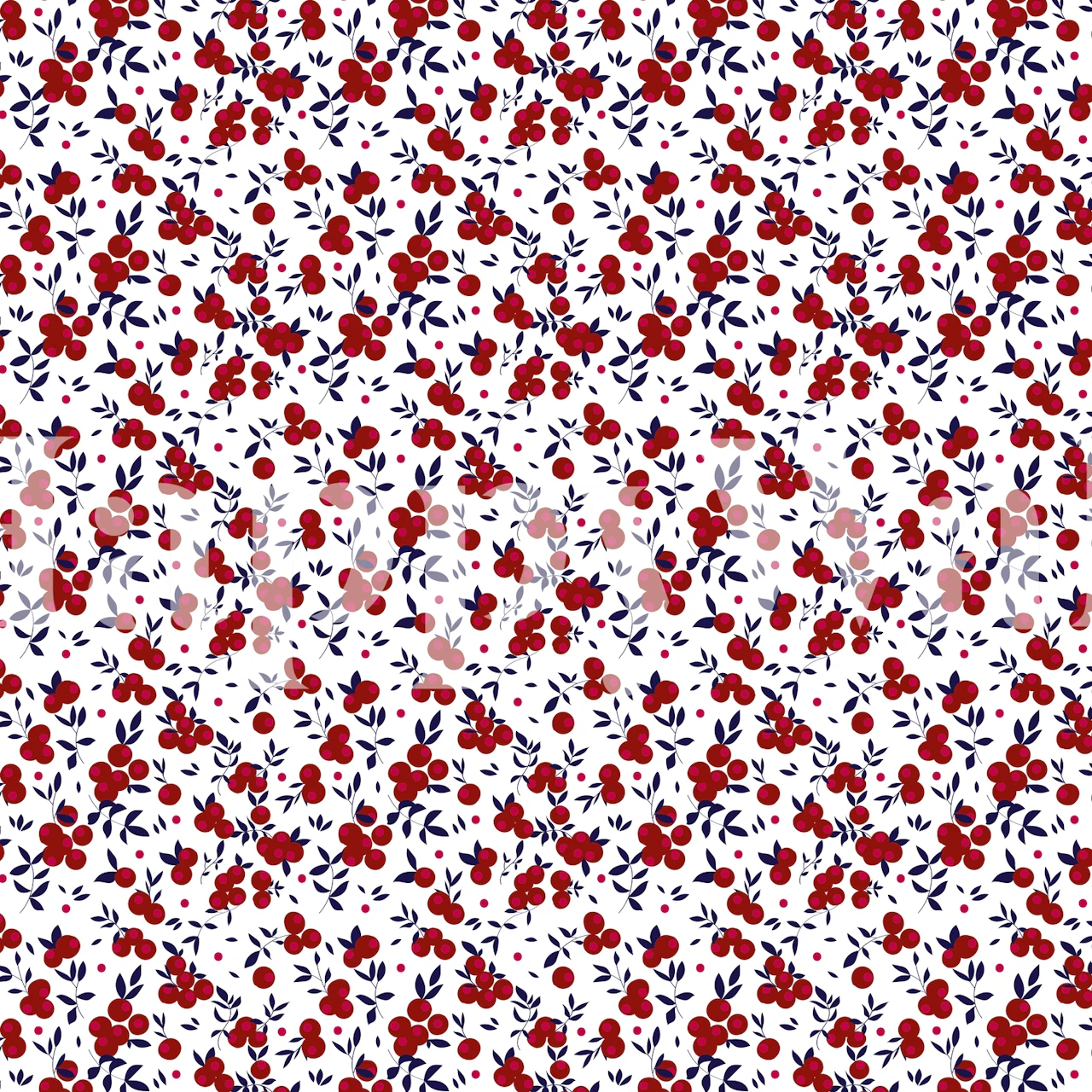 Red floral pattern on white background wallpaper