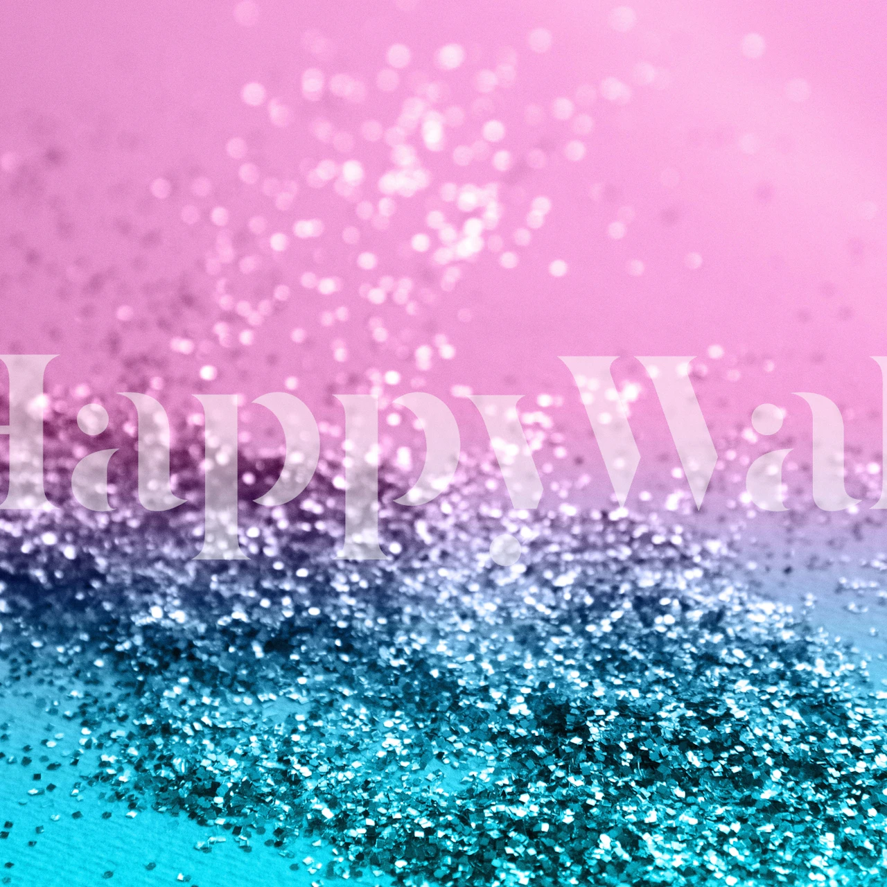 Tropical Beach Lady Glitter behang in een kamer