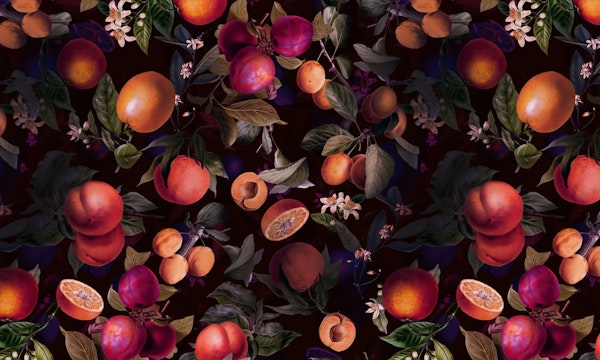 Vintage Fruit Pattern-Night