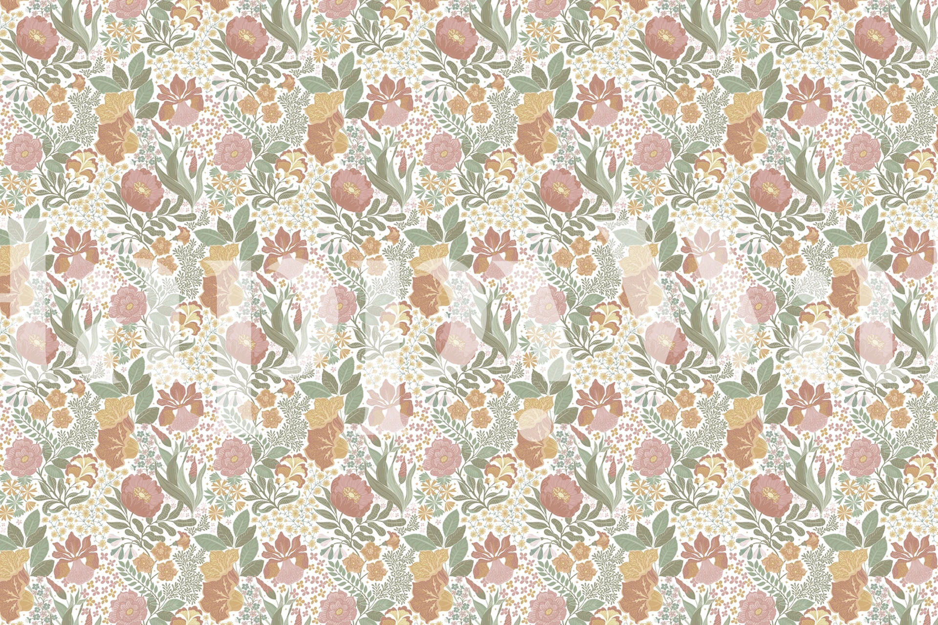 Design di carta da parati floreale in una bella stanza