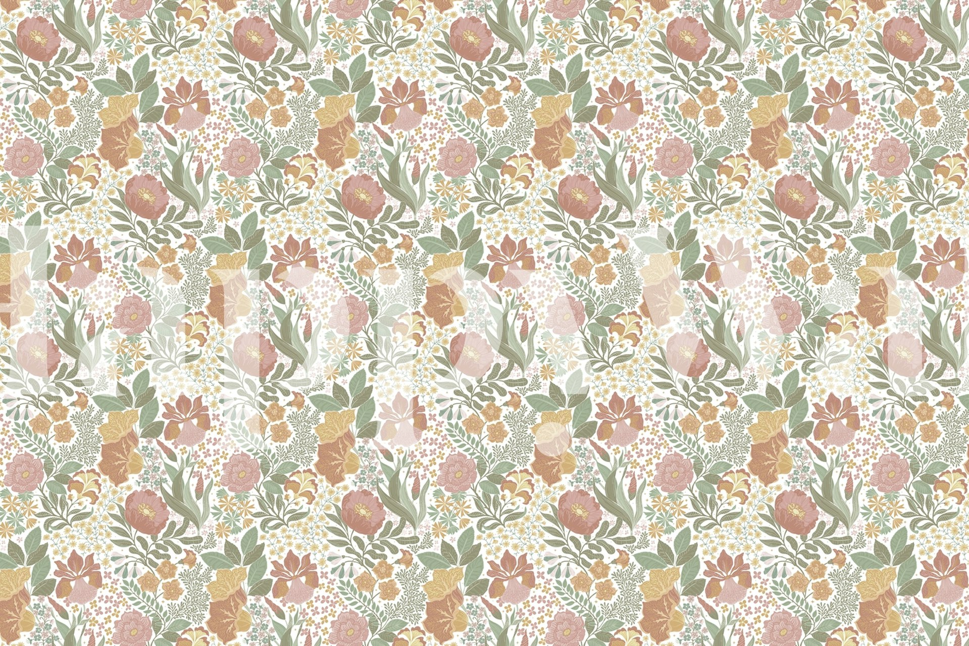 Design di carta da parati floreale in una bella stanza