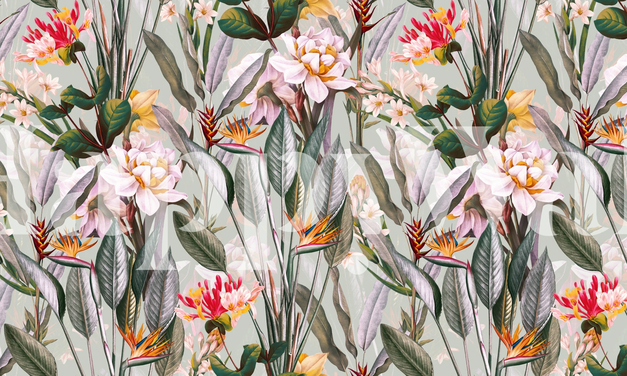 Magical Garden XIV floral wallpaper in a room