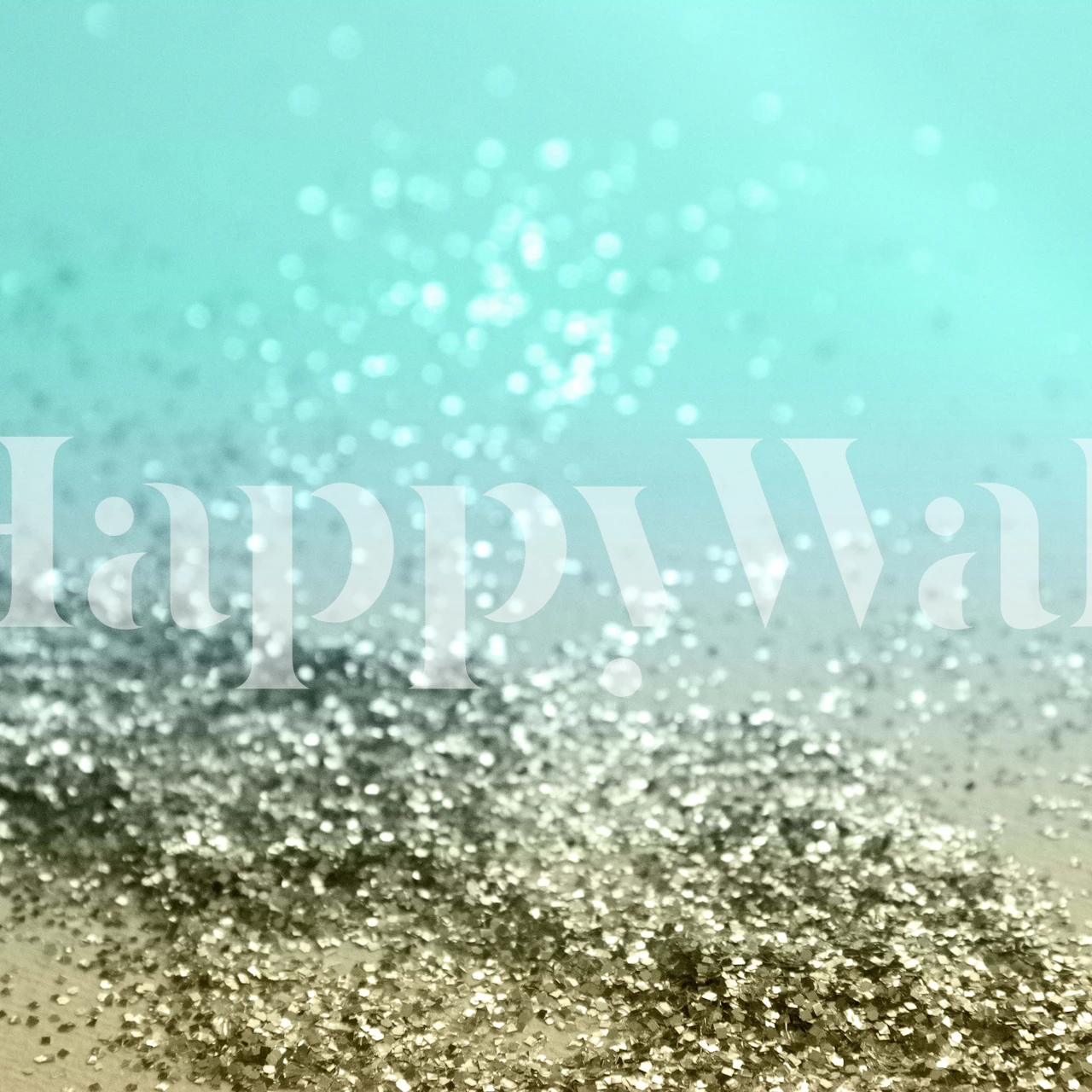 Glittery teal and gold gradient wallpaper