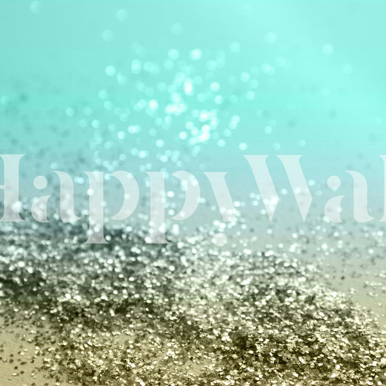 Glittery teal and gold gradient wallpaper