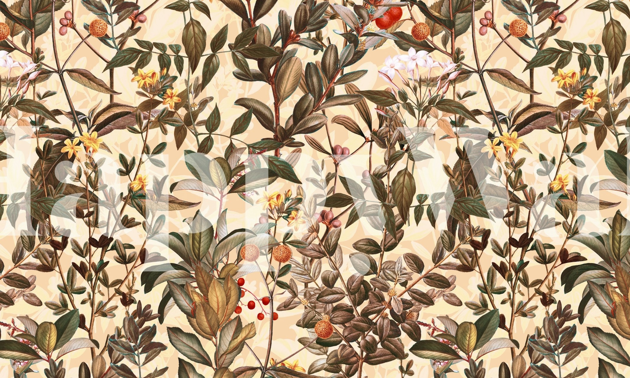 Blomstermønster tapetdesign i et rom