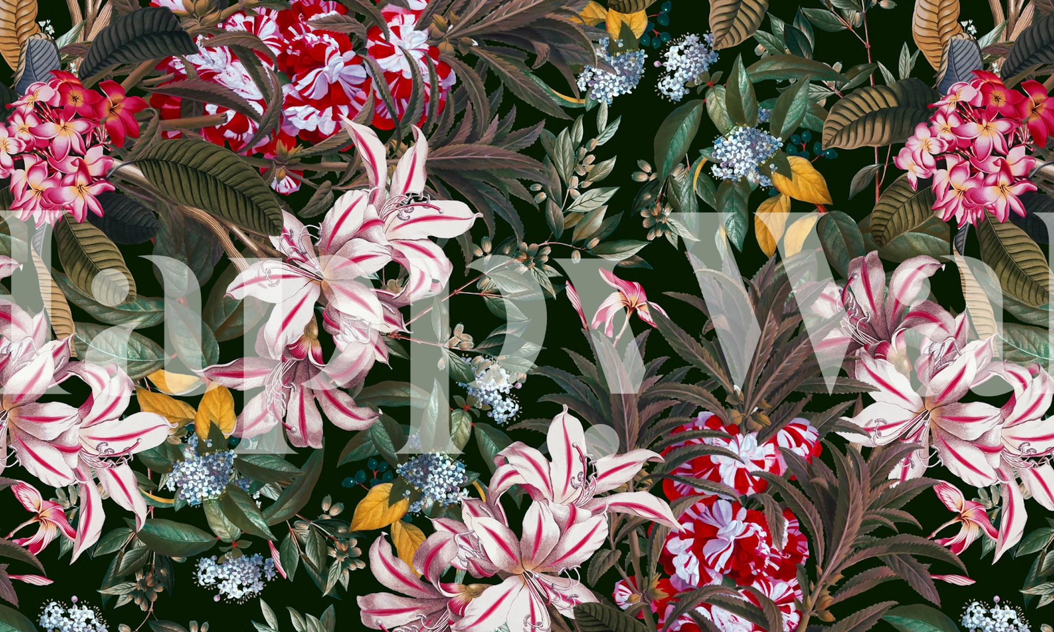 Blomster tapetdesign i et rum