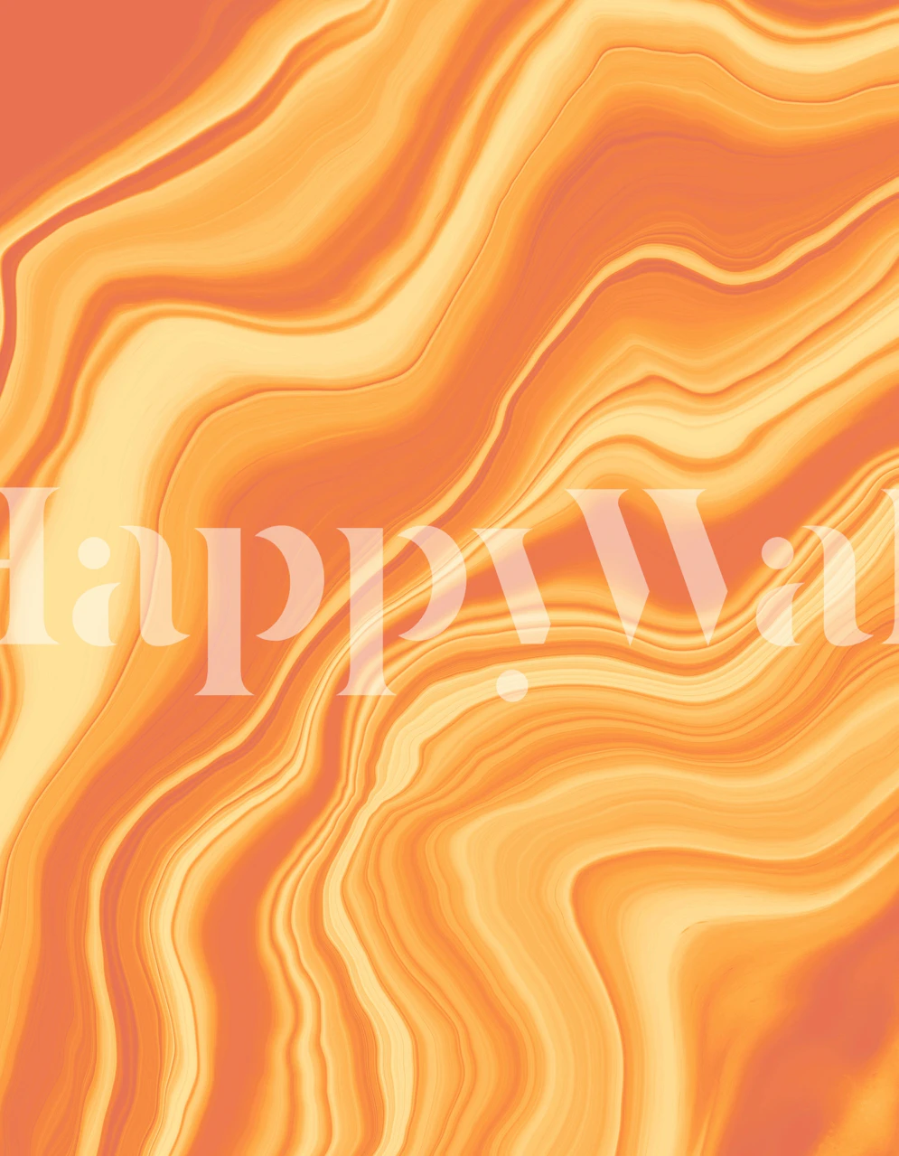 Liquid marble pattern in yellow and orange tones wallpaper