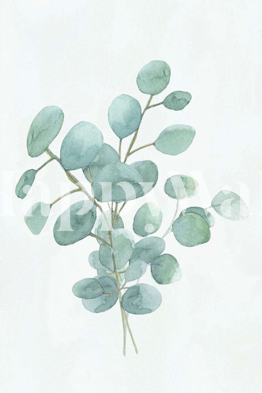 Eucalyptus Silver Dollar wallpaper in a room