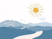 Road To The Castle blue wallpaper