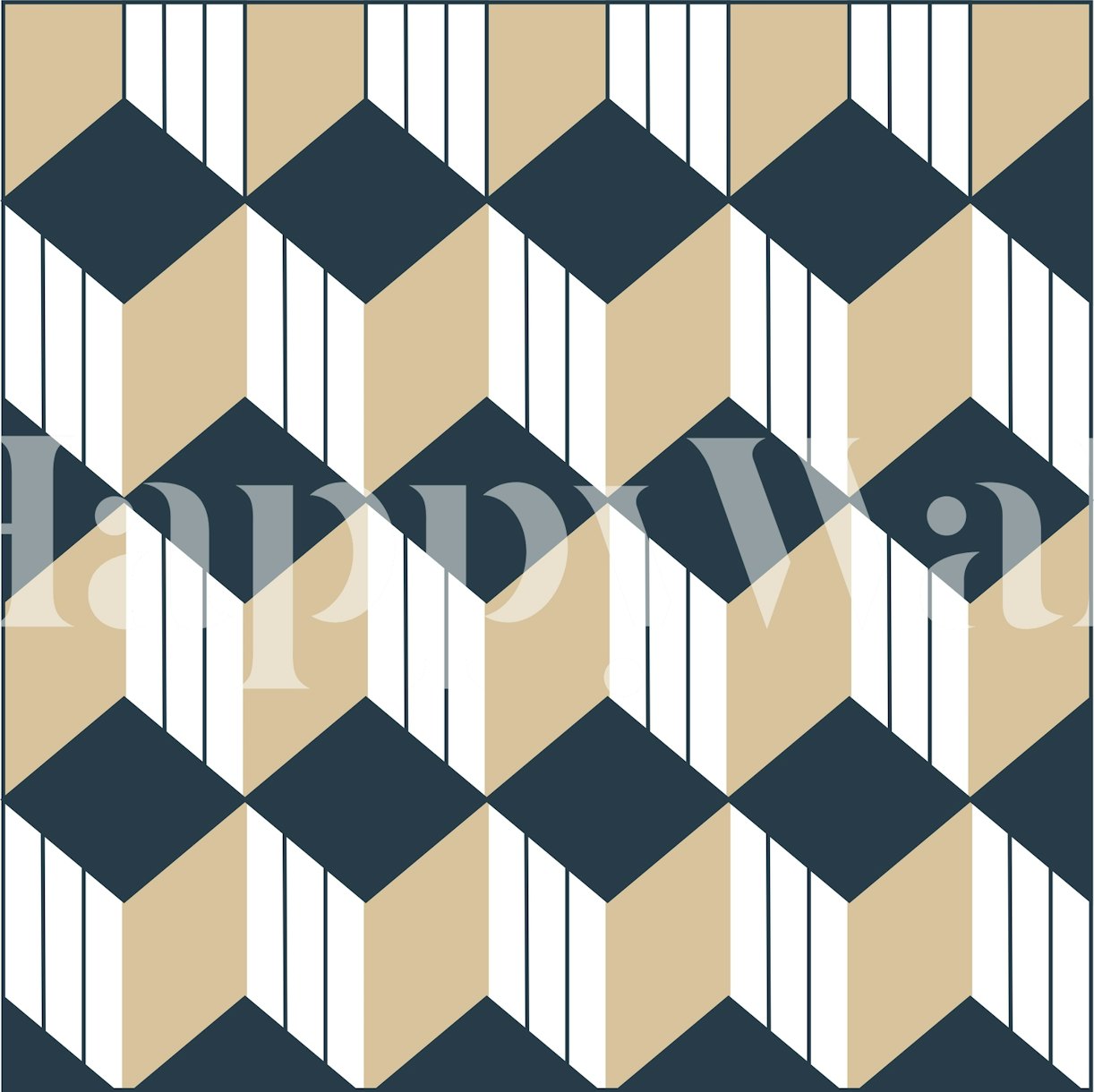 Charcoal Sand Cube Pattern Wallpaper Happywall