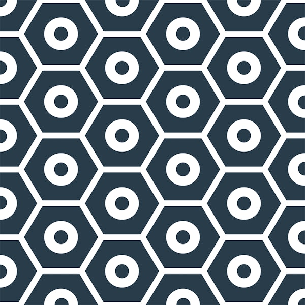 Black and white hexagons