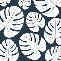 Retro mod white palm leaves tapete