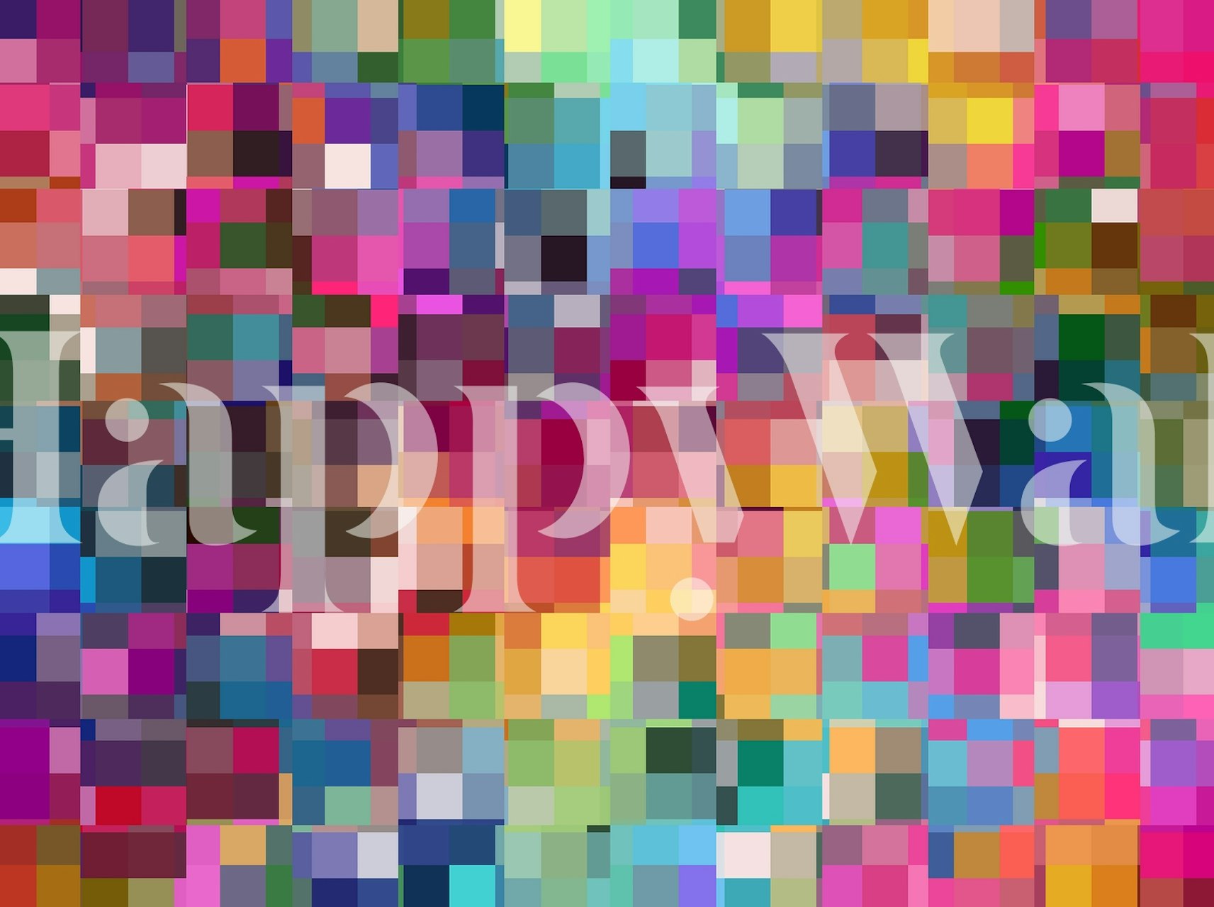 Abstrakt färgglad fyrkantig mosaiktapet med namnet Artists Block