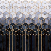 Dark Blue Gradient Cubes tapet