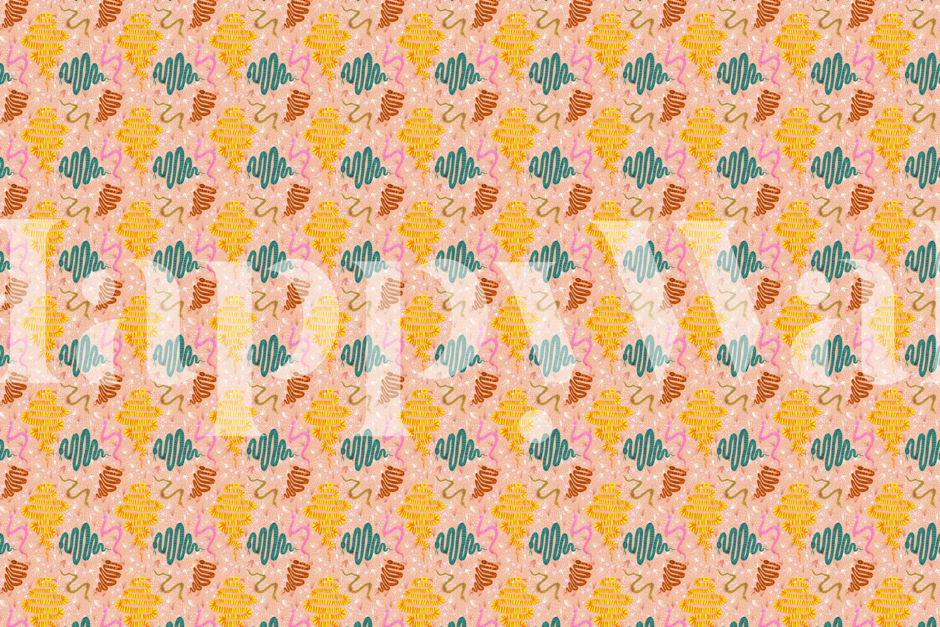Carta da parati Desert Snakes Pattern in una stanza