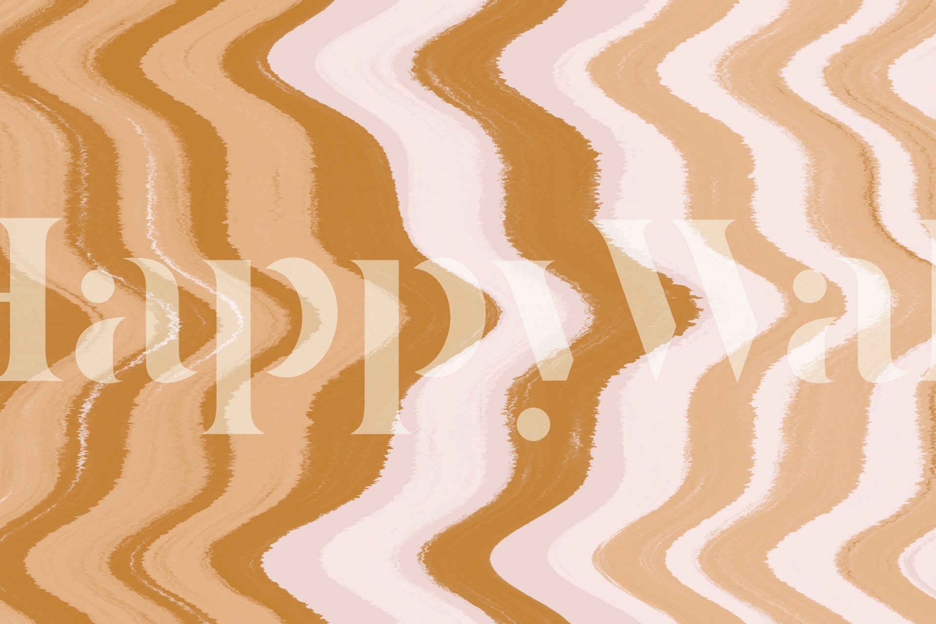 Wavy abstract pattern in coffee and cream colors wallpaper