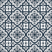 Moroccan black white ornament tapet
