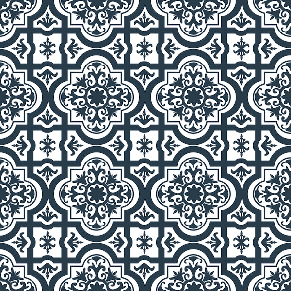 Moroccan black white ornament