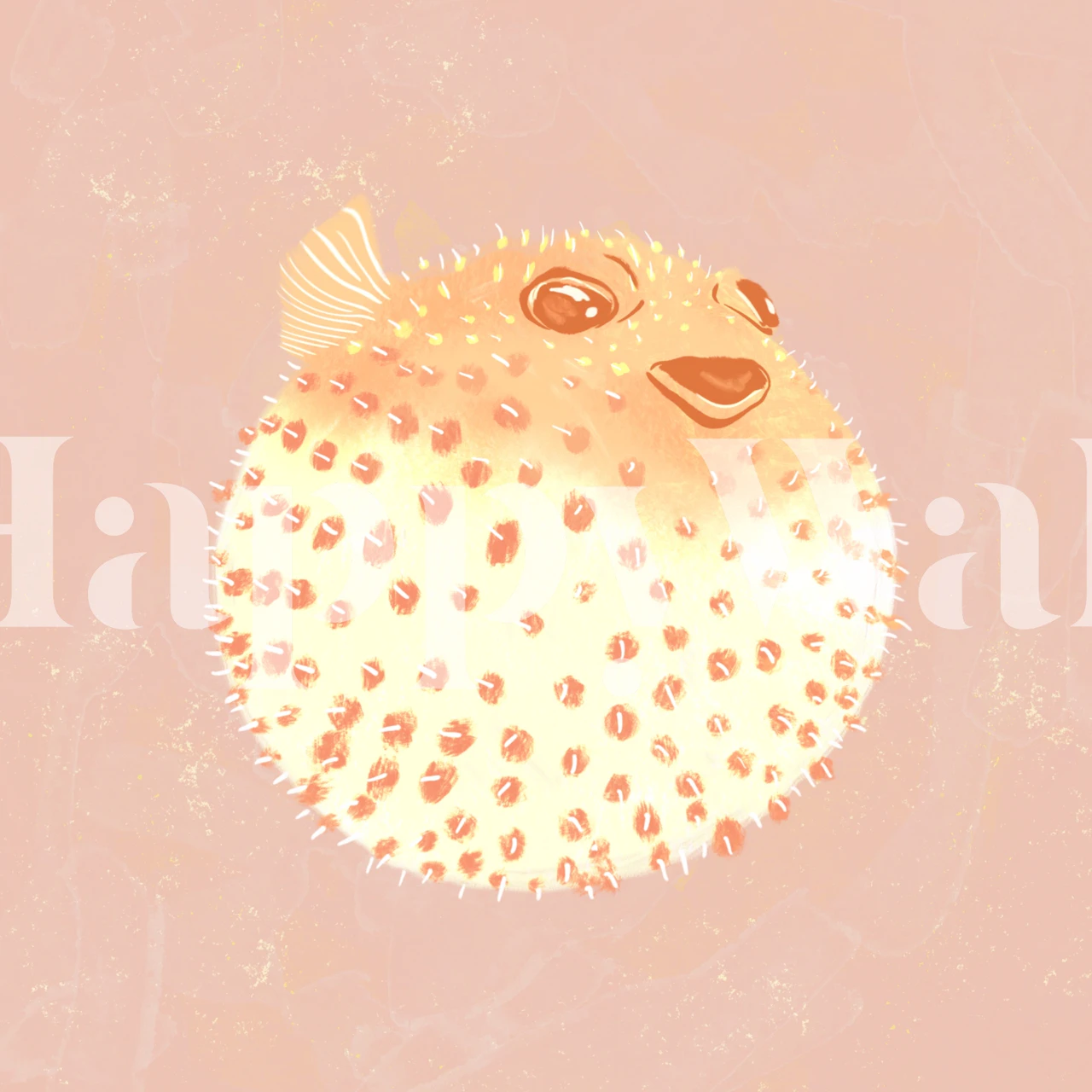 Blowfish Square wallpaper in a room