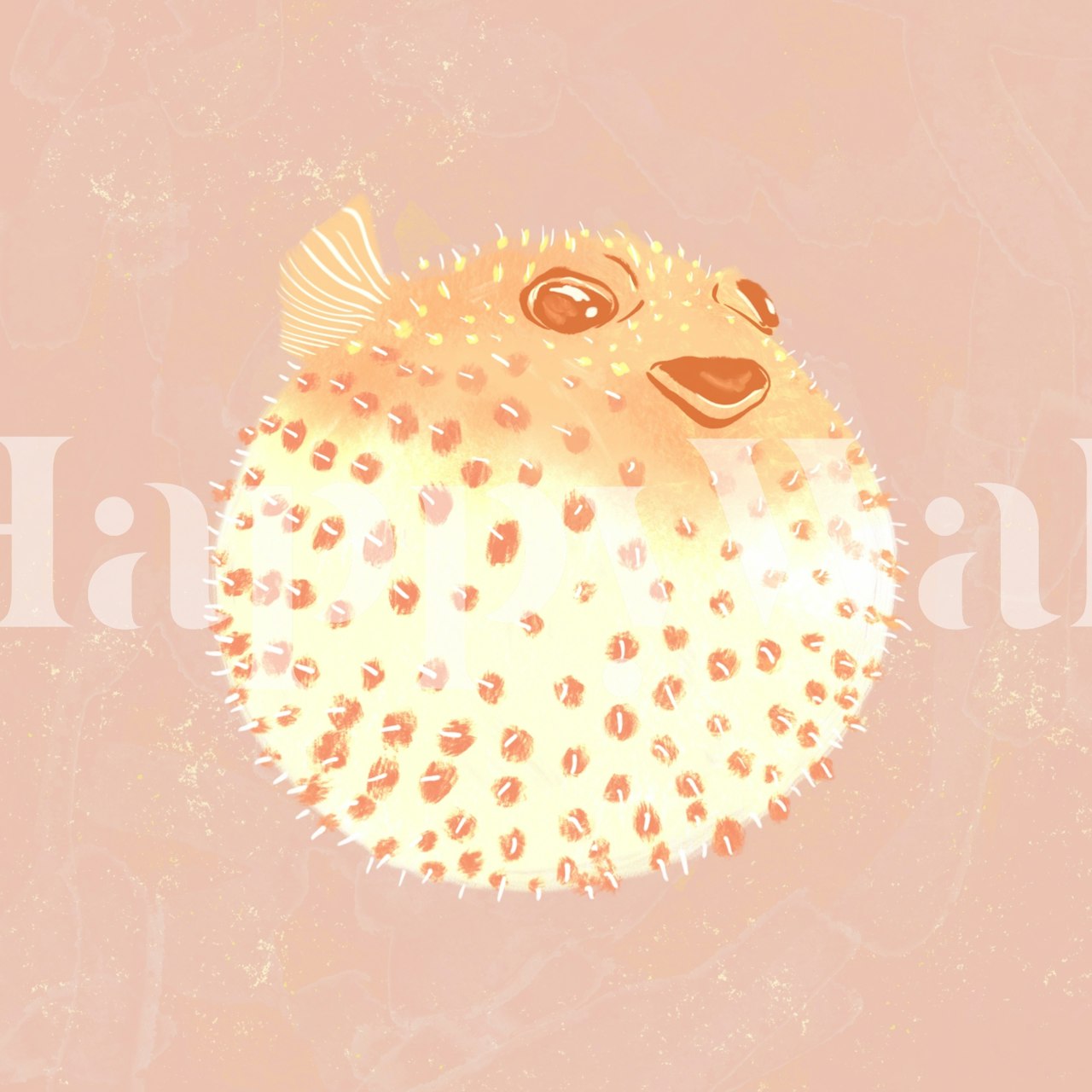 Blowfish Square wallpaper in a room