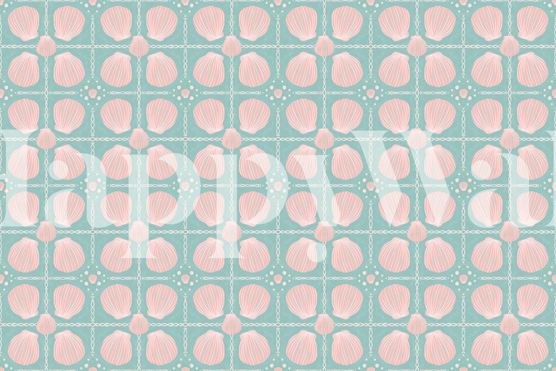 Seashell pattern tapet vist i rommet