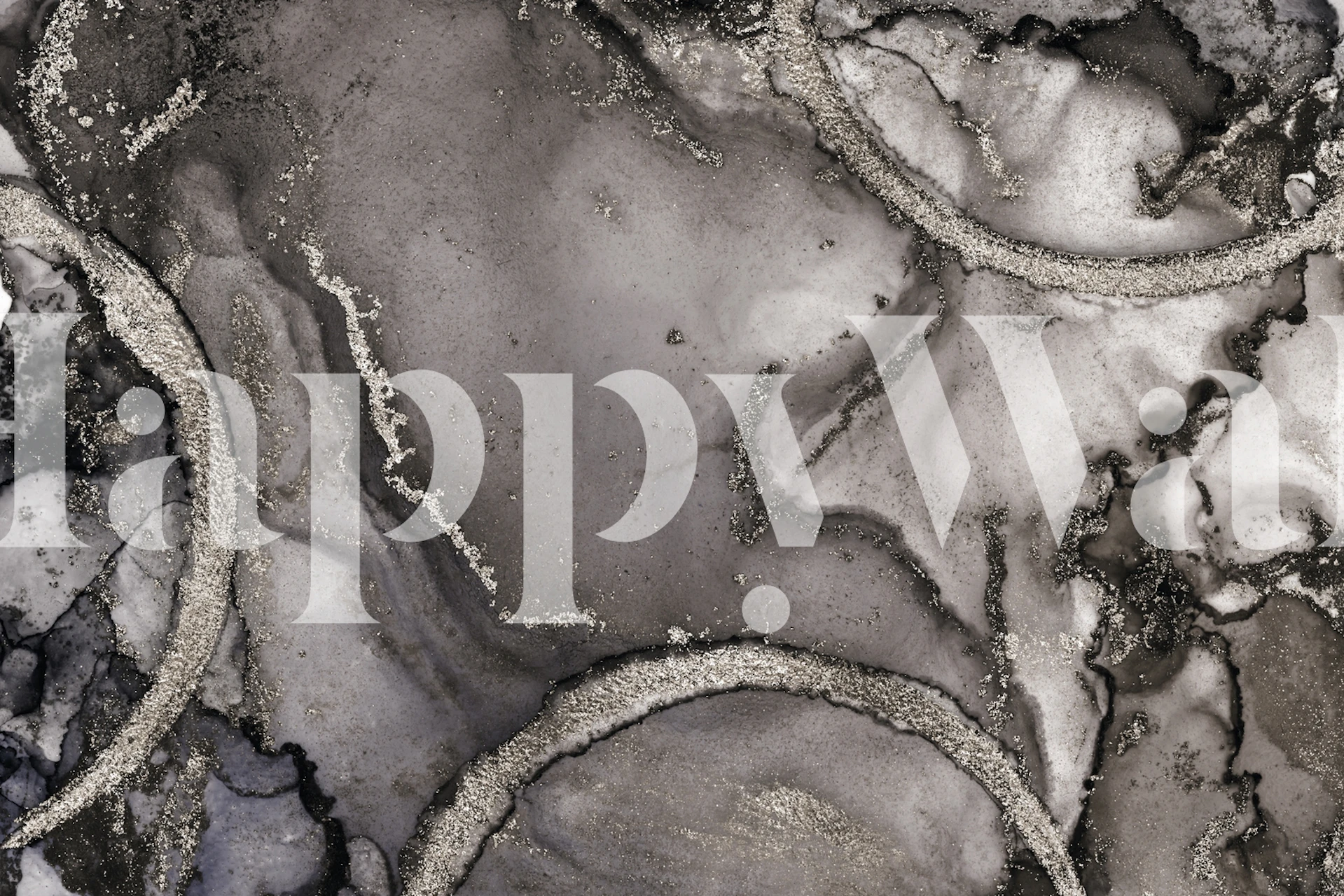 Ink Texture Grey Abstract Art wallpaper in a room