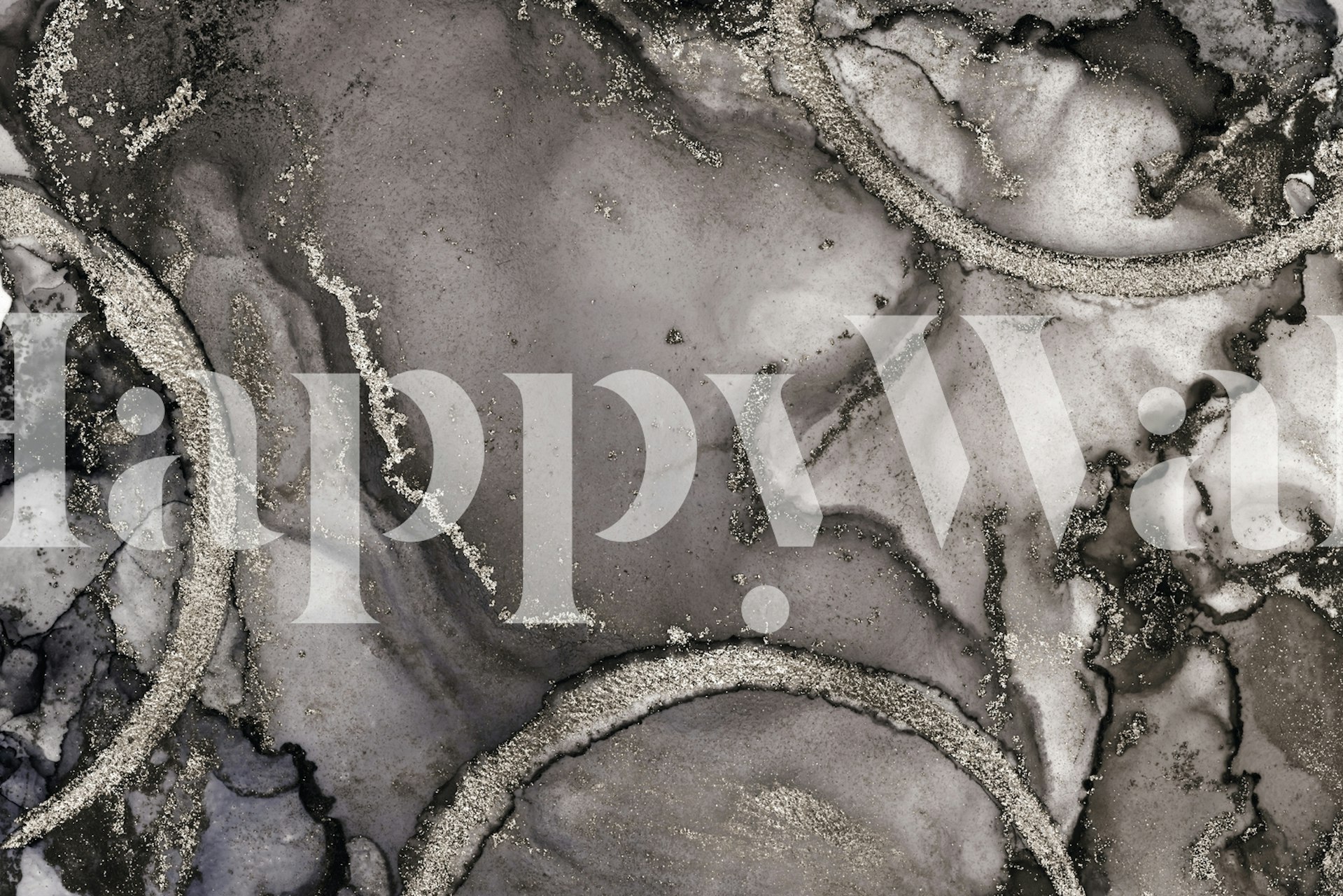 Ink Texture Grey Abstract Art wallpaper in a room